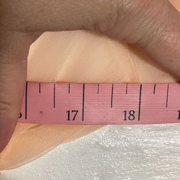 Vintage Pandora Lingerie Sheer Chiffon Nylon Robe Peach Ruffle Trim Size M - Picture 8 of 9